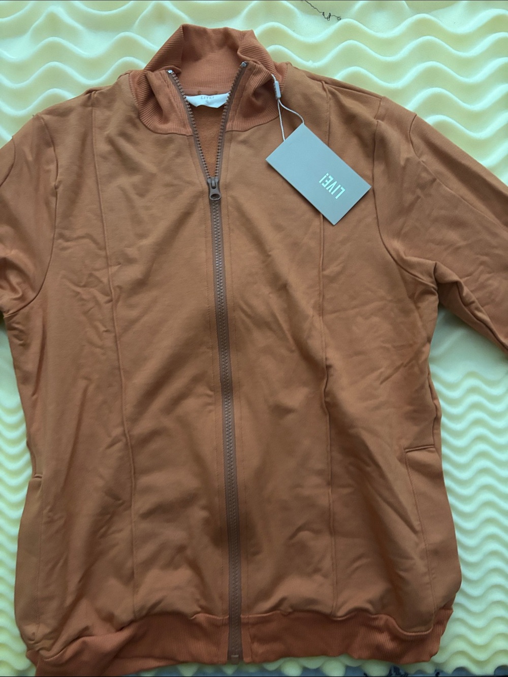 Women's Burnt Orange Bomber Jacket with Zip